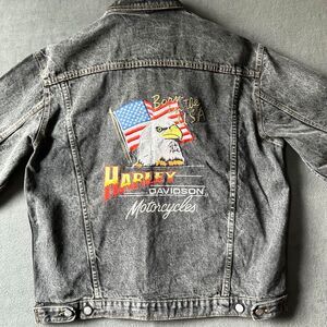 Vintage Harley-Davidson Denim Jean Jacket Born in the USA Eagle - Men's Size L